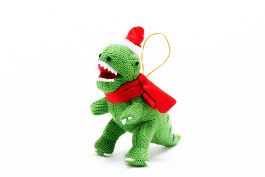 Knitted T Rex Dinosaur Ornament