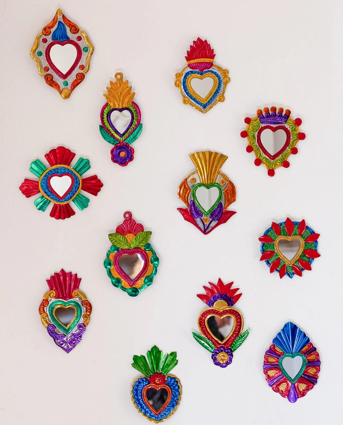 Colored Ex-Voto Heart Mirror