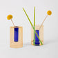 Yellow & Blue Reversible Glass Vase