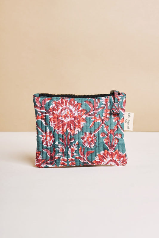 Cotton Makeup Pouch - Coral