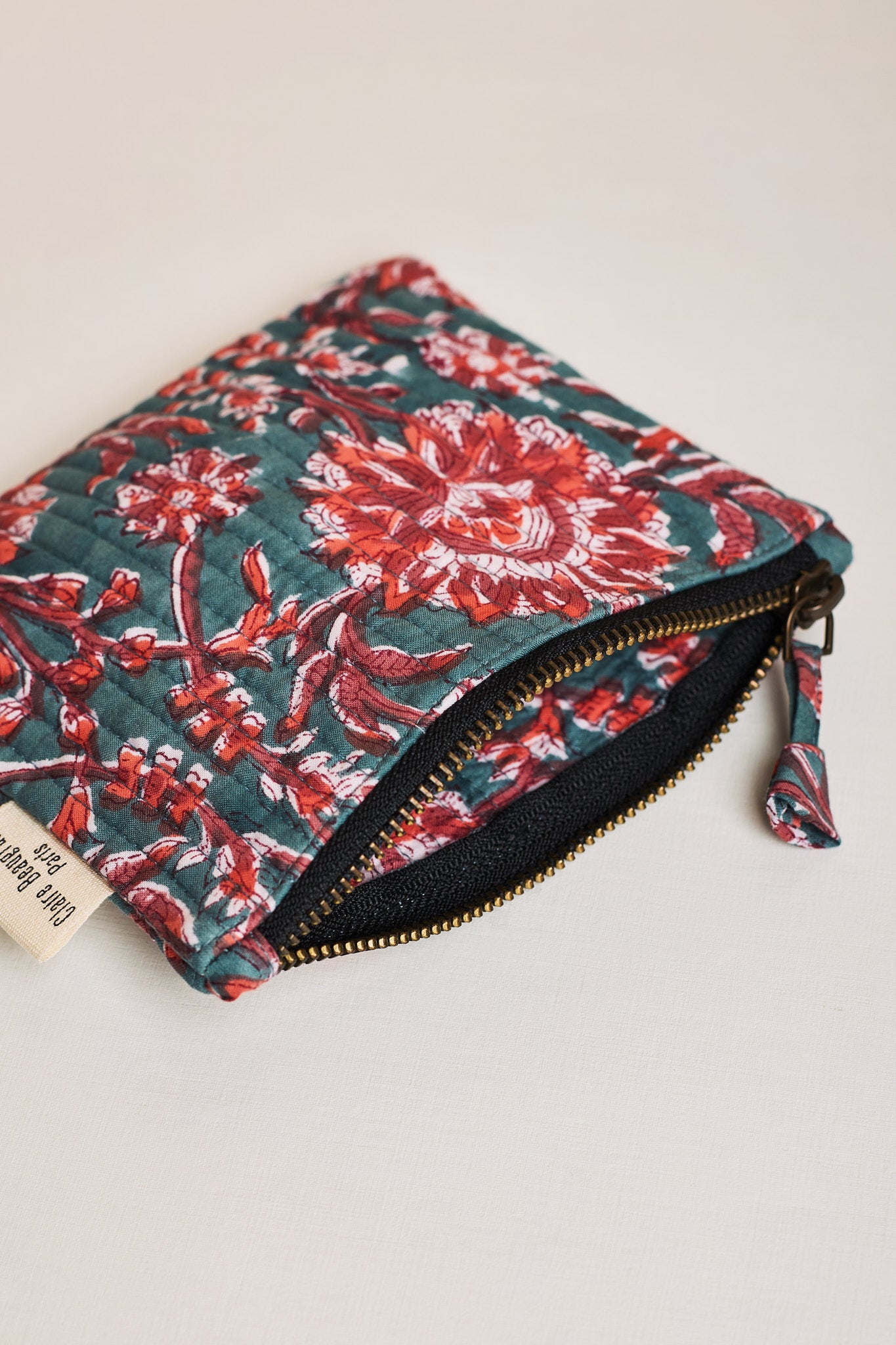 Cotton Makeup Pouch - Coral