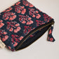 Cotton Makeup Pouch - Navy & Red