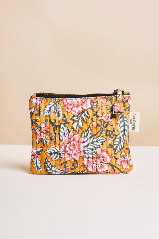 Cotton Makeup Pouch - Yellow