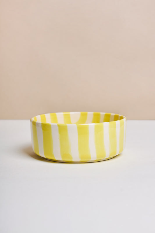 Ceramic Bowl - Yellow Stripes