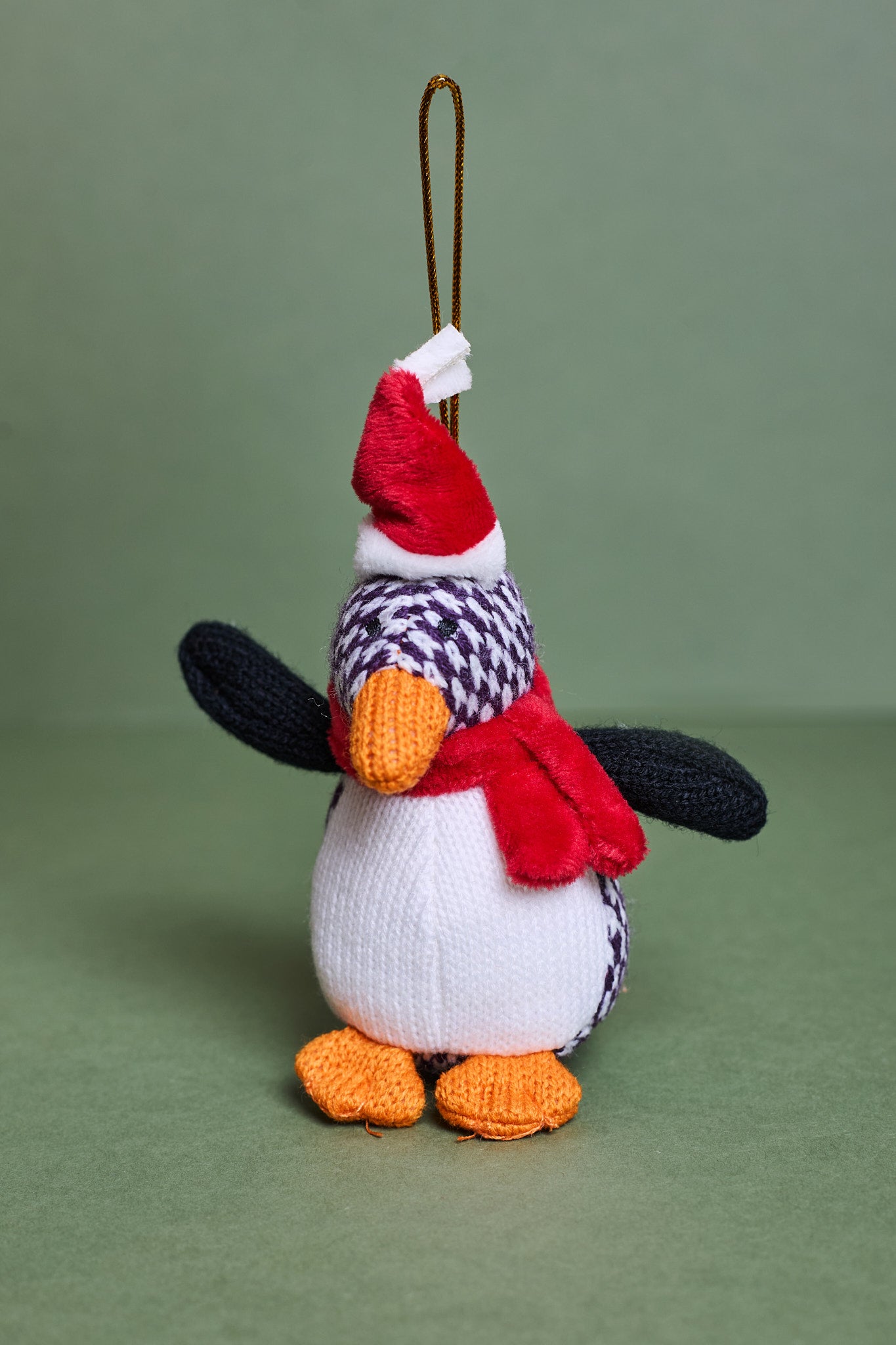 Knitted Penguin Christmas Ornament