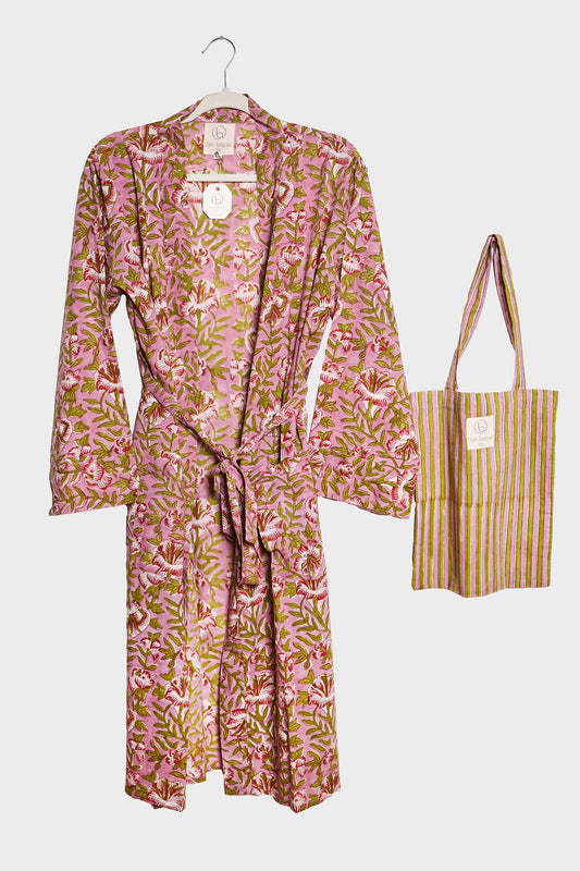 “Lysa” Floral Printed Cotton Kimono