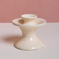 Glossy White Ceramic Candle Holder - Short