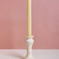 Glossy White Ceramic Candle Holder - Tall