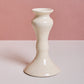 Glossy White Ceramic Candle Holder - Tall