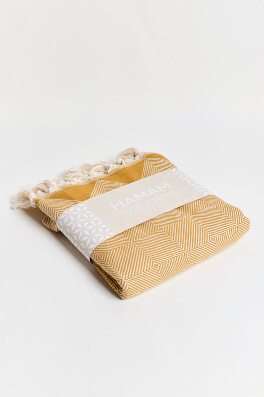 The "Kestane"Hamam Towel - Yellow