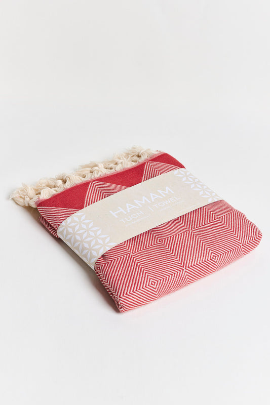 The "Kestane"Hamam Towel - Red