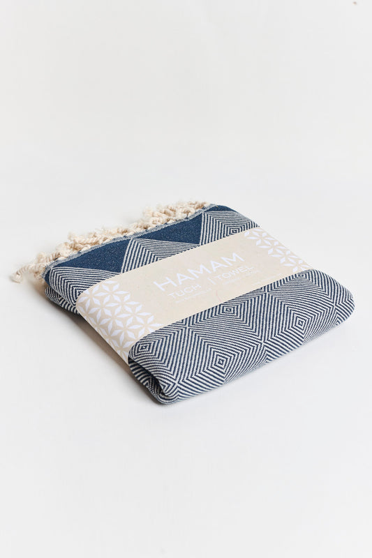 The "Kestane"Hamam Towel - Navy