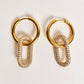 Golden Oval Crystal Earrings