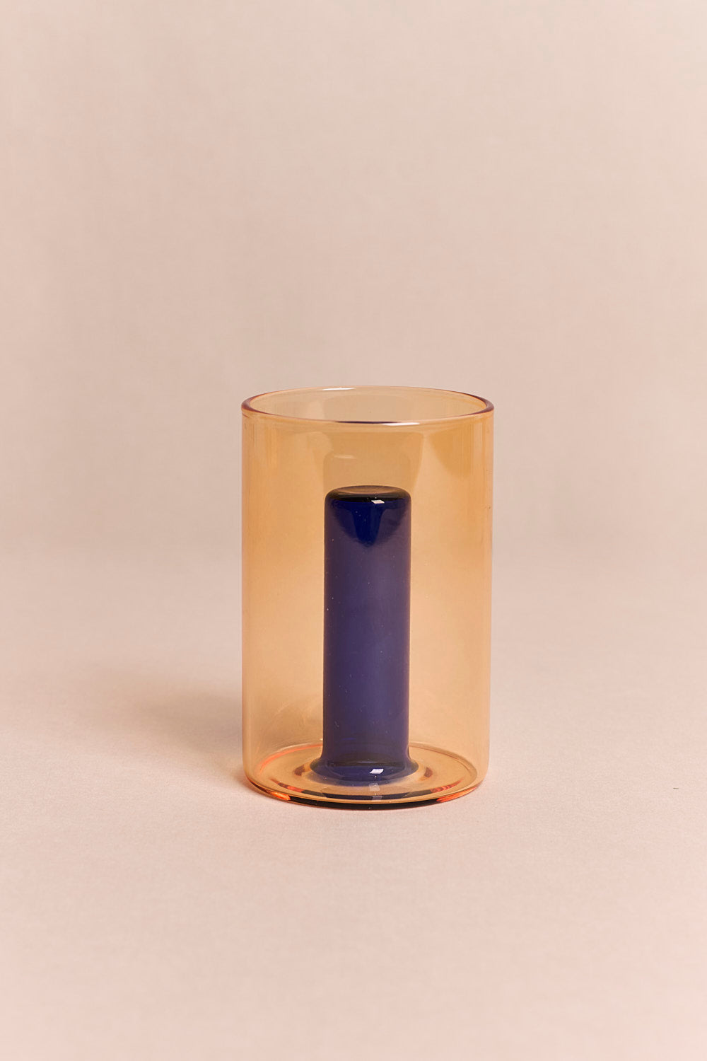 Yellow & Blue Reversible Glass Vase