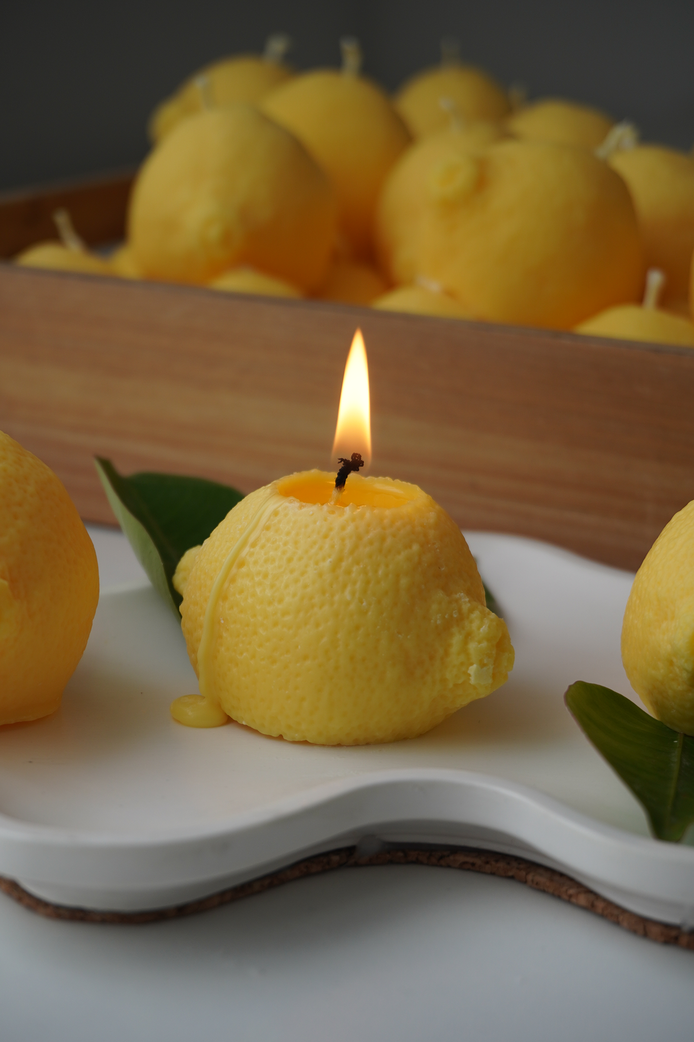 Lemon Candle - Handpainted