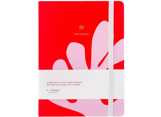 Lined Notebook - Arty - Red Pink