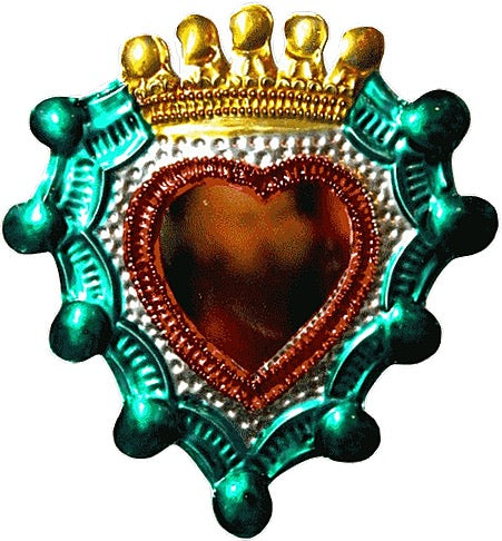 Colored Ex-Voto Heart Mirror