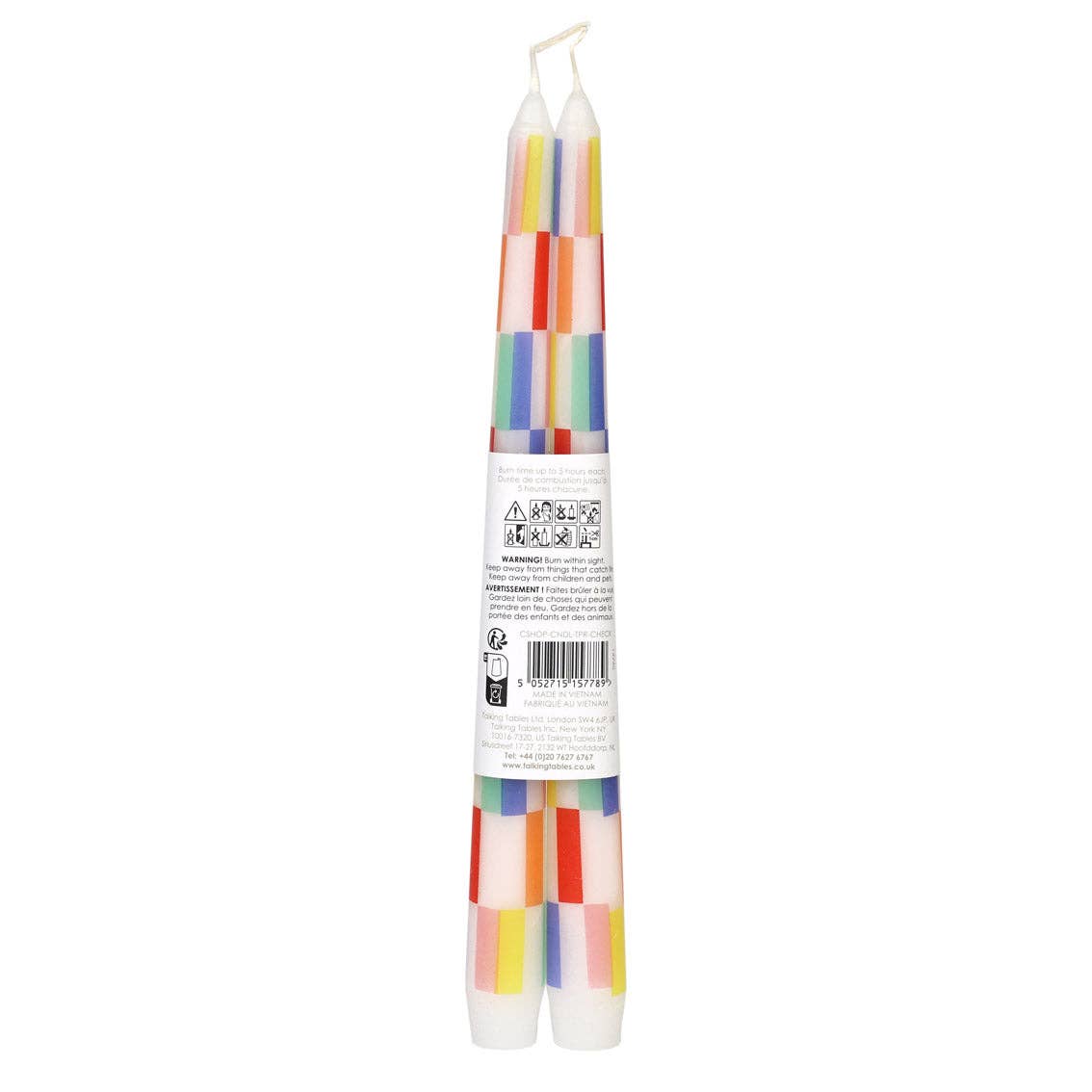 Checkered Taper Dinner Candles - 2 Pack