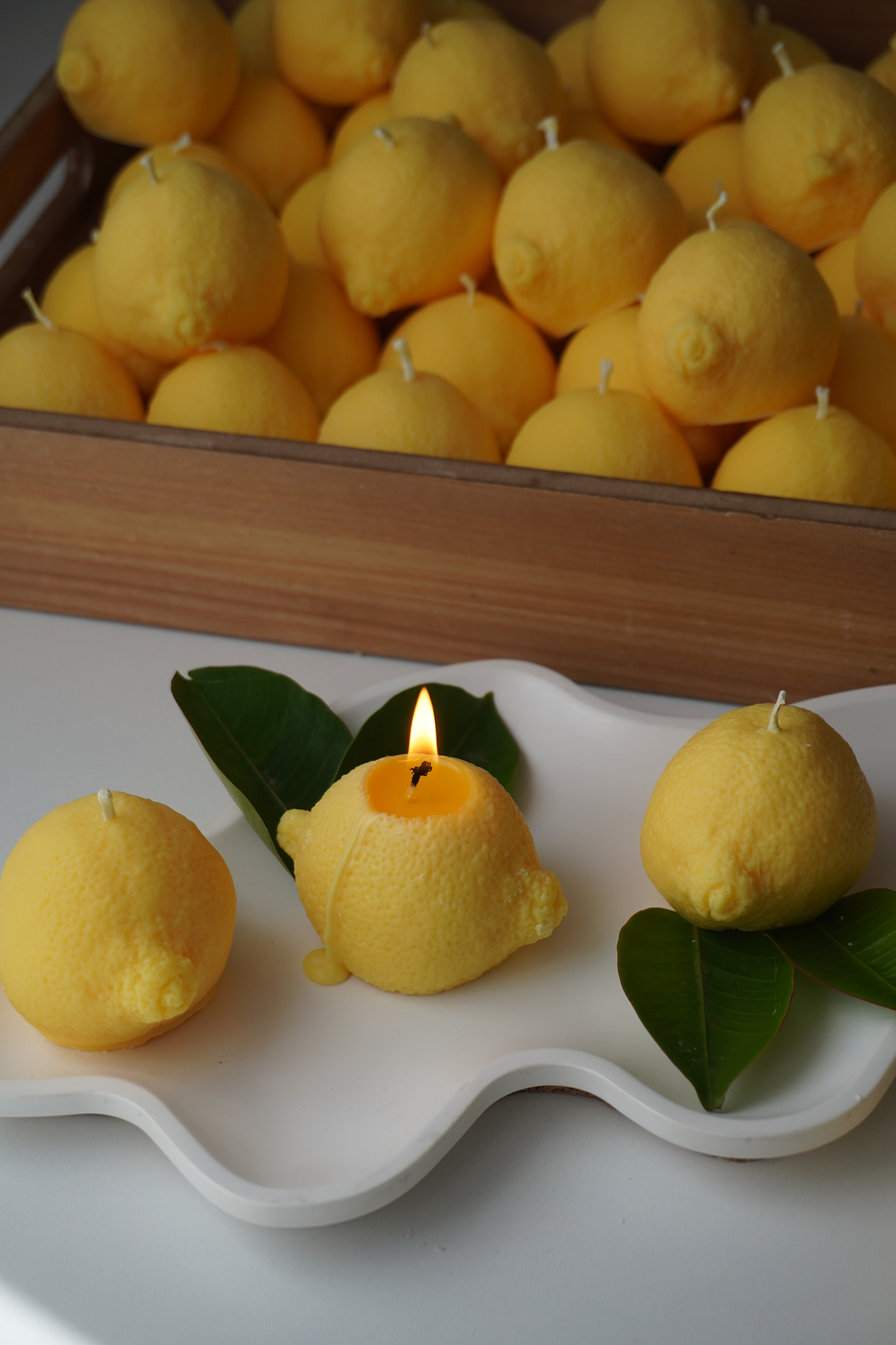 Lemon Candle - Handpainted