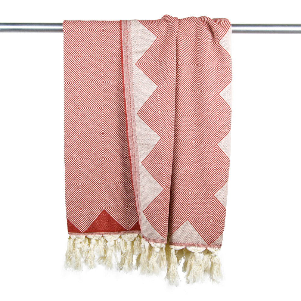 The "Kestane"Hamam Towel - Red